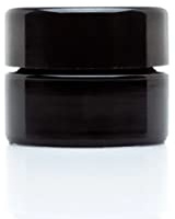 ULTRA JARS Barattolo cosmetico in vetro ultravioletto da 5 ml con coperchio a vite nero, ermetico, a prova di perdite, contenitore per conservazione UV, contenitore ricaricabile con coperchio,