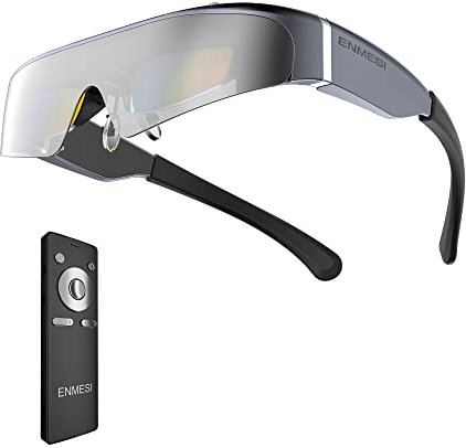 MYPOWR Gafas AR, Monitor 3D VR HMD, Pantalla HD 1920x1080x2, Pantalla 4K 4496PPI, Pantalla Dividida Hardware 3D, Conectado Varias Fuentes Medios Directamente
