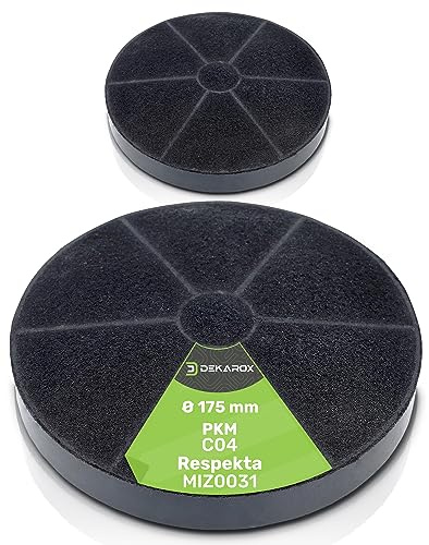 2 x DEKAROX Kohlefilter Aktivkohlefilter 175mmØ für Respekta MIZ0031 MIZ 0031 PKM C04 CF100 Set für Dunstabzugshaube