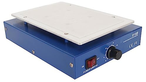 Placa Caliente de Soldadura, Estación de Soldadura de Precalentamiento Eléctrico de Microcomputadora LED de 450 W, Soldador de Aleación de Aluminio Laboratorio (Enchufe UE 200 a 240V)