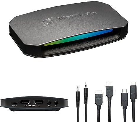 AVerMedia 4K60 Capture Card mit HDMI 2.1, Niedriger Latenz, 4K144/4K120 Passthrough, Game Capture Card für PS5, PS5 Pro, Xbox, Switch, Streaming auf Twitch, OBS auf Mac & PC, GC553G2 – Schwarz