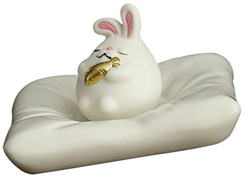 Warmhm Räucherstäbchenhalter Japanischer Räucherbrenner Aus Keramik Retro-Design Kaninchen-Form Tablett Für Schreibtisch Meditation Schlaf Entspannung Dekoration Zuhause Teestube Wohnzimm