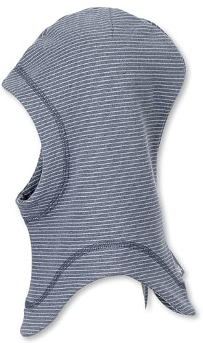 Sterntaler Schalmütze Streifen Unisex - Baby und Kinder Mütze aus Mischgewebe - Balaclava, Schlupfmütze - blau Melange, 55