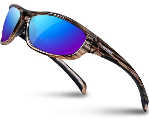 RIVBOS Polarisierte Sportbrille Sonnenbrillen UV400 für herren damen RB832 | Polarisierte Gläser, leichter TR90-Rahmen und UV400-Schutz für Radfahren, Laufen, Wandern, Golf, Angeln und Alltag