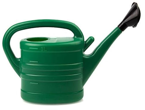 Gießkanne 10L | 8L | 5L | 3L | 2L | 1L | 0,9L Bewässerung Garten Blumengießkanne Blumen Gärtnern 2 Farben: blau/grün/rot/gelb/rosa (Grün, 3L)