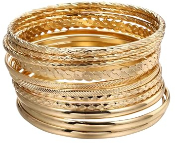 JRYGAC 12 stycken damarmband, 925 silver, stapelbara armband, boho mode, armband, damer, stapelbara flerskiktsarmband, armringar, damer, silver, 6.8 cm, Metall
