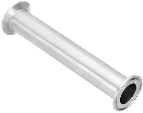 PATIKIL 1 1/4in OD Tri Clamps Tube, Sanitary Tri Clamps Spool Tube with 50.5mm Ferrule Flange(for 1.5in Tri Clamps) Sanitary Pipe Tubing 304 Stainless Steel for Brewery, 200mm/7.87in L