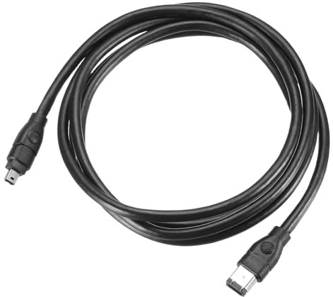 sourcing map Cable adaptador IEEE 1394 de 1,8 m, 4 pines macho a 6 pines macho, 800 Mbps, convertidor de datos para DV, cámara digital, color negro