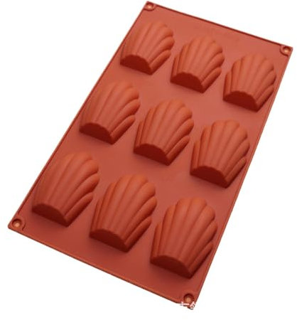 Madeleine - Molde para hornear Madeleines | Molde de silicona para galletas con forma de concha | Bandeja de silicona antiadherente con 9 cavidades para magdalenas, magdalenas, dulces, chocolate
