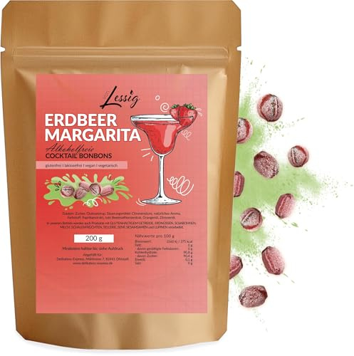 Lessig | 200g Cocktail Bonbons Erdbeer Margarita - Erdbeer Geschmack Fruchtbonbons - Bonbon - hergestellt in deutscher Manufaktur