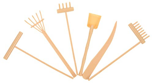 HEMOTON 6pcs Yellow Zen Garden Accessories Mini Rakes Set for Sand Tray Meditation Desk Tools Zen Sand Tray Rake Kit for Relaxation and Creative Drawing