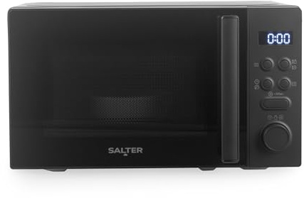 Salter Kuro 20L Digital Microwave – 800 W Solo Freestanding Microwave Oven With 25.5 cm Rotating Turntable, LED Clock Display Screen, Adjustable Time/Weight Dial, 95 Minute Timer, Black
