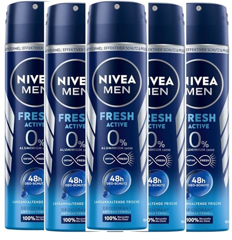 6 er Pack NIVEA MEN Deospray Fresh Active Deodorant 6 x150 ml