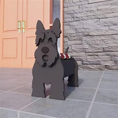 HUIBBGO Cute Dog Flower Pots Outdoor, Animal Shaped Planter, Wooden Planter Boxes for Garden Flowers Succulent Planter, Home Garden Decoration
