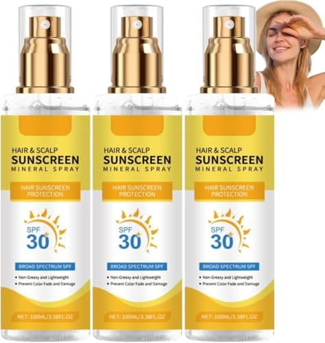 Haar und Kopfhautschutz Spray LSF 30, Sonnenschutz Kopfhaut und Haare, Premium Mineralischer Sonnenschutzspray für Kopfhaut, Erhält die Vitalität & Feuchtigkeit des Haar, Leicht, Nicht Fettend (3)