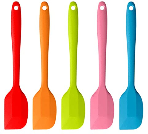 5 Piezas 28cm Espátula Flexible de Silicona, Espatula de Silicona Lenguas Cocina con No Tóxico, Antiadherente, Resistente al Calor, Utensilios para Cocina y Horneado
