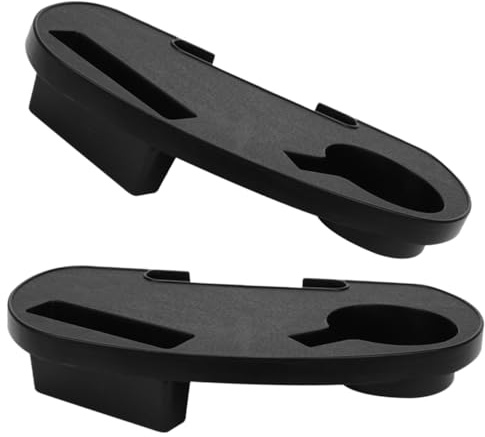 IMIKEYA Portavasos para Tumbona de Jardín Resistente al Clima de Plástico Negro, Soporte para Bebidas Duradero y Plegable, Adecuado para Camping y Patio, Paquete de 2 Piezas