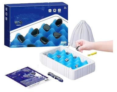 UZYXC 20 Stück Magnetisches Schachspiel Magnetschach, Tragbares Magnet Spiel Puzzle Checkers Reisespiel Mit Schnur, Tischspiele Für Reisen Feiertagspartys (20 Figuren)