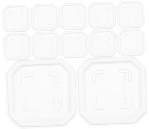 SUPVOX 50 Pezzi Sottovasi Quadrati Resistenti in Plastica Impermeabili per Vasi Piante e Bonsai per ed Esterno Vaschette Spesse e Durevoli per Controllo Drenaggio