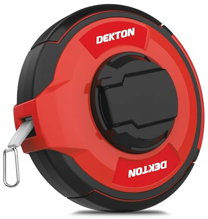 DEKTON Ruban arpenteur de 20 m – Impression UV double métrique et impériale, précision de classe III, lame en acier laqué, retour de vitesse 3:1, résistant à l'abrasion et à la corrosion, boîtier ABS
