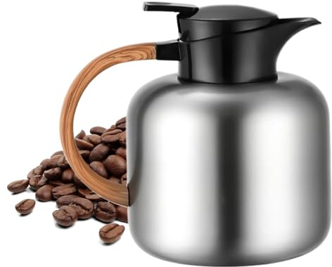 Contenitori isolati per bevande - Brocca isolata da 2 litri | Bollitore termico in acciaio inox 304, mantiene il freddo/caldo 12-24 ore, per casa, campeggio, ristorante, ufficio, caffè, tè