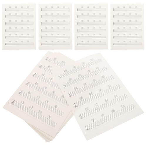 BESPORTBLE Cahier Tablature Guitare 85 Feuilles Vides Format A4 Papier À Écrire Pour Partitions De Musique Portable Pour Pratique Composition Et Performances