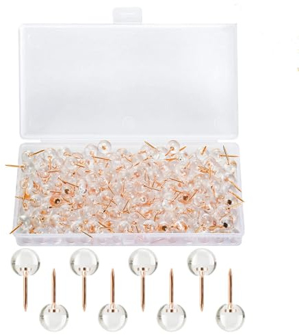 100 Stück Reißzwecken & Pinnnadeln, Transparente Heftzwecken, Reißnägel Reiszwecknadeln, Pinnwandnadeln, Reißzwecken Weiß, Extrem Stabil und Wiederverwendbar,Ideal für Büro und Heimgebrauch