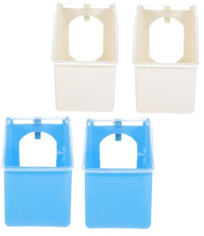 TOVINANNA Comederos para Pájaros y Aves – 4 Recipientes Colgantes para Jaulas Capacidad Amplia, Aptos para Alimentación de Codornices, Agapornis y Gorriones, Color Azul