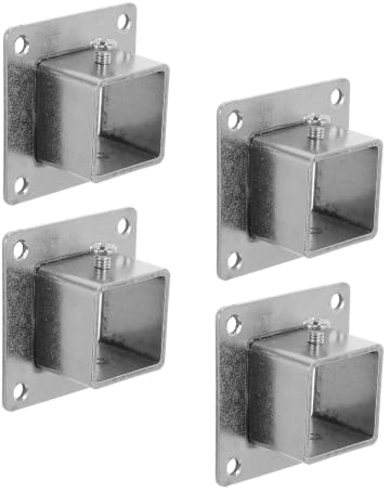 Housoutil 4 Piezas Base de Anclaje Cuadrada Base Estable para Exterior para Poste de Metal Plata 3x3x2.5 Cm Compatible para Buzones y Cercas