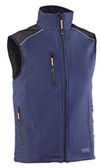 Juba Chaleco cortavientos de 94% poliester/6% elastano, Azul, L