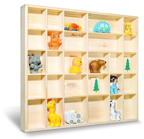 Creative Deco Setzkasten Holz Sammelbox Holztablett 28 Fächer | 44,5 x 40 x 3 cm | Bemalen Holz Sortierung Speicherregal Box Drucker Vitrine | Für Decoupage, Lagerung, Dekoration, als Sortierbox