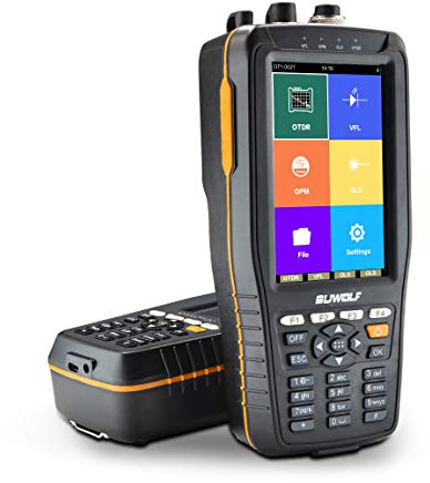 SUWOLF 1310/1550nm 22/20dB Mini 4 in 1 OTDR +VFL+OPM+OLS 4 IPS Touchscreen 60Km OTDR Tester Per Fibra Ottica/Riflettometri Ottici Di Domande Di Tempo Con SC(APC)+FC(APC)+FC a LC(APC) Adattatore