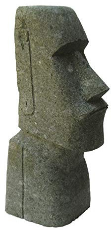 STONE art & more Moai, Osterinsel-Kopf, 80 cm, grüner Lavastein, Basanit, Steinmetzarbeit, frostfest