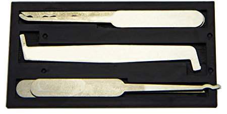 Loboo Idea Kit de crochetage de serrure avec carte de crédit, 5 pièces, comprenant 4 médiators et 1 clé de tension, avec guide électronique en bonus pour serruriers débutants et professionnels