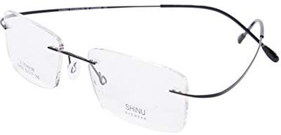 SHINU Titanium Randloser Rahmen MR-7 anti blau Light Kundenspezifische kurzsichtige Brille-NS021(C2,anti blau-5.00)