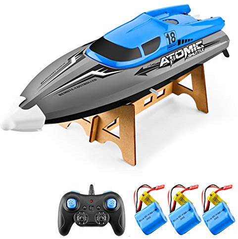 RC Boot mit 30 km / h wasserdichtem IPV7-Hochgeschwindigkeits-2,4-GHz-4-Kanal-Rennboot für Kinder und Erwachsene