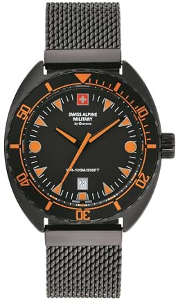 Swiss Alpine Military Herren Uhr Analog Quarz 7066.1179SAM Edelstahl
