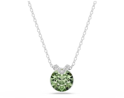 Swarovski Pendente Bella V, Taglio Round, Verde, Placcato color oro