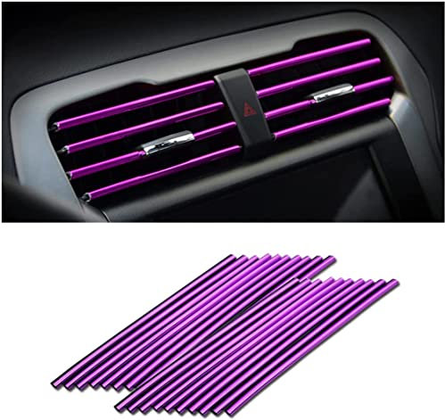 20pezzi Strisce Decorative per Auto Aria Condizionata, Accessori per L'Interno Dell'Auto, Striscia Decorativa Multicolore per la Maggior Parte Delle Bocchette D'Aria (Viola)