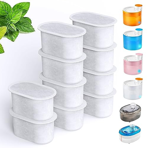 SAMANIJA10-Pack Katze Wasserfilter Ersatz, kompatibel mit WOPET W300&W300B&W500 67oz/2L und 3.5L Pet Wasser Brunnen