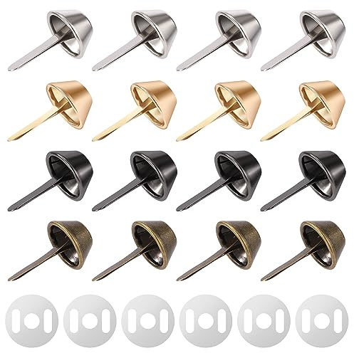 Niboken Taschenfüße, Taschenfüsse, Bodennägel Taschen Flache Pilz Spike Nieten Leder Metallfüße Studs, Rundnieten Standfüße für Lederarbeiten DIY Handwerk Geldbörse Zubehör (200 Stück/ 4 Farben)