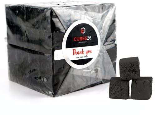 UBOON - BLACKCOCO's - Carbón Natural de Coco Premium 1KG para Cachimba y BBQ Briquetas para Shisha y Barbacoas, Larga Duración de Combustión