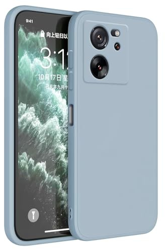 Topme Funda para Xiaomi MI 13T / Xiaomi MI 13T Pro (6.67 Inches) Carcasa Caja Case Estuche, Funda Protectora de Piel de Silicona TPU - Azul Humo