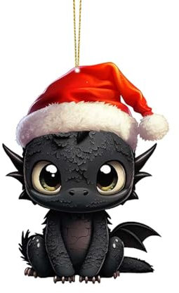 Dragon Christmas Ornament Cartoon Cute Dragon Christmas Tree Decorations Funny Acrylic Hanging Pendant UnusualDecorations Personalised Party Car Decor Novelty Baubles For Xmas Tree