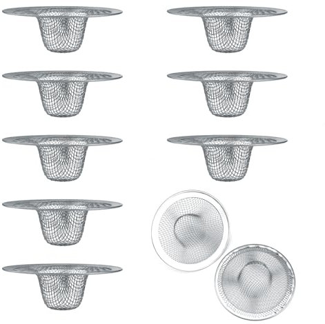 KINHARD Abflusssieb, 10 Stück, Dusche, Haarsieb, für Küche, Badezimmer, Waschküche, Toilette, Dusche