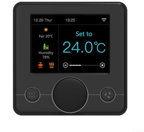 Programmable pour thermostat WiFi intelligent TUYA, contrôleur de température intelligent pour chauffage au sol, thermostat de chauffage de chaudière à eau (chauffage électrique 16 A (noir)