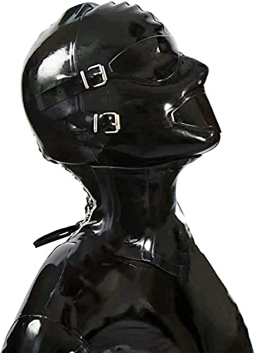 ZOUTYI 100% Latex Maske Gummi BDSM Fetisch Bondage Maske Latex Kopfmaske Fetish Kostüme Erotik Restrictions Abnehmbare Maske Für Augen Und Mund Perfekt Für Party Cosplay Bar Maskerade