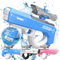 Wasserpistole Elektrisch, Wasserpistole Große Reichweite, Wasserspritzpistole Elektrisch mit Automatischer Wasseraufnahme, Wiederaufladbar Automatische Wasserpistole, für Erwachsene Kinder, Blau