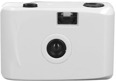 Fotocamera a Pellicola Impermeabile, velocità dell'otturatore 1/100s, Fotocamera a Pellicola retrò da 35 Mm, Ripresa Semplice per lo Snorkeling (Bianco e Rosa)