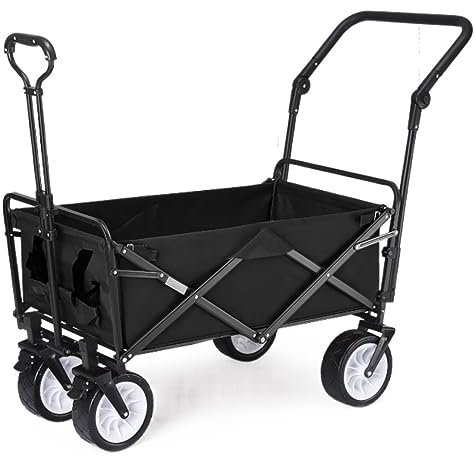 CCYENG Trolley Warenkorb Outdoor Tragbarer Camping Klappbarer Einkaufswagen Stall Trolley Box Anhänger Picknick Garten Werkzeugwagen Campingwagen Gartenwagen